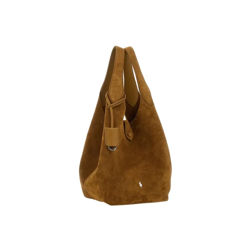 Polo Ralph Lauren Leather Tote Bag, Shopping Bag, Handbag Women's Beige-1