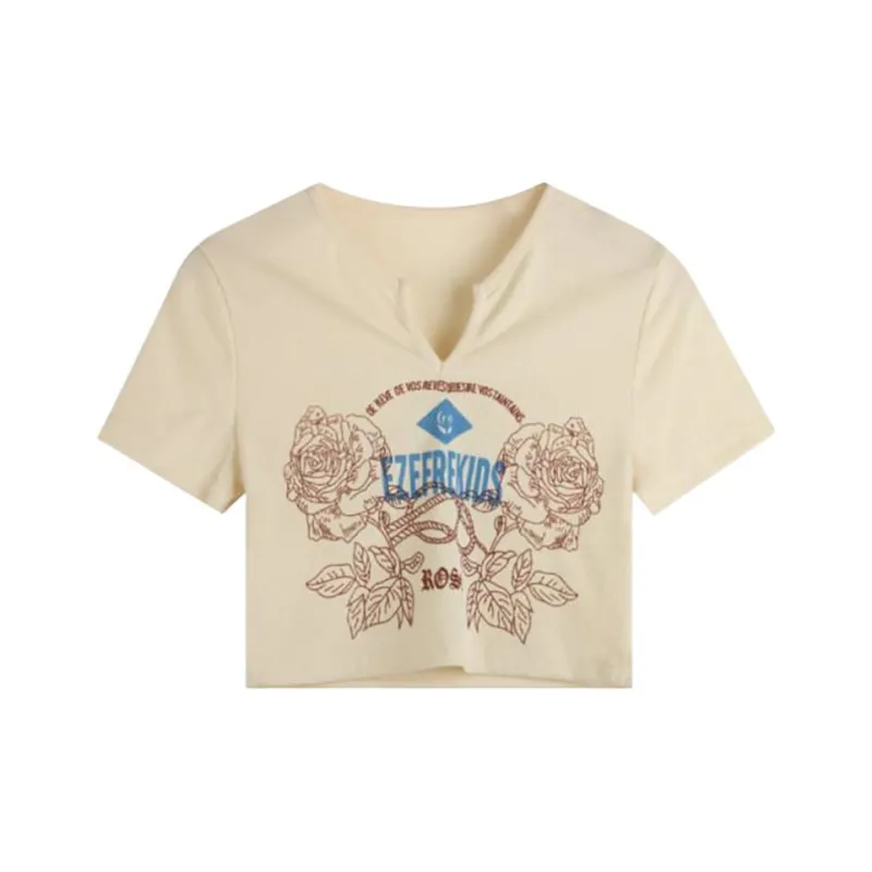 DOKZB T Shirts Women's Apricot-0
