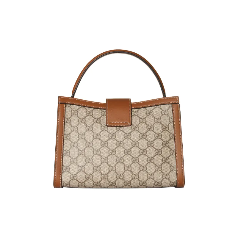 GUCCI Padlock Fabric One Shoulder Handbag Medium Size Women's Brown & Beige-4