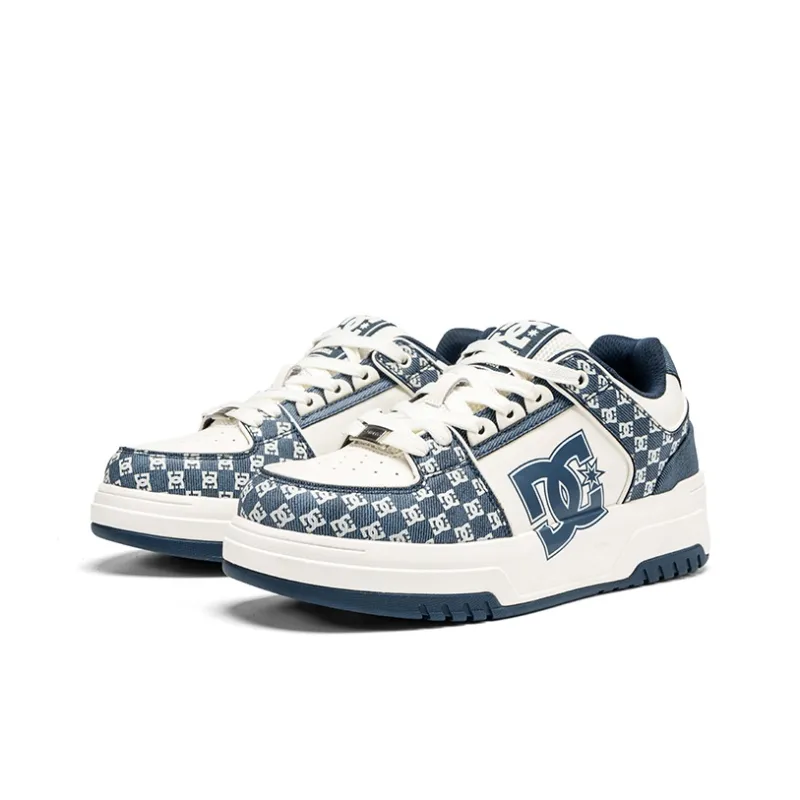DC Shoes CAMPUS CAS Abrasion Resistant Slip Resistant Low Top Brother's Skateboard Shoes Women's Monogram White Blue-2