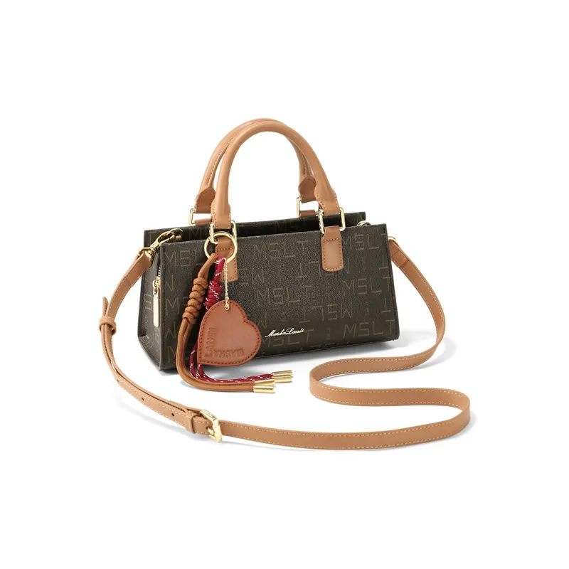MashaLanti PVC With Synthetic Leather Crossbody One Shoulder Handbag Women's Coffee & Tea Brown-1
