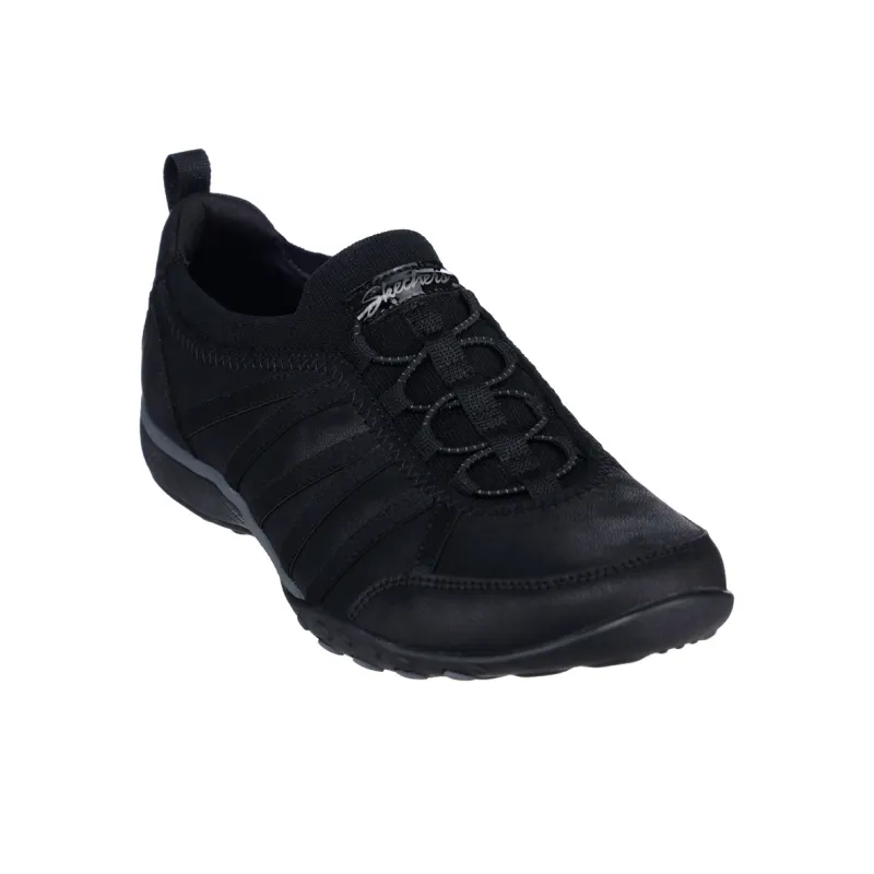 Skechers Breathe Easy Low Top Casual Shoes Women's Black-3