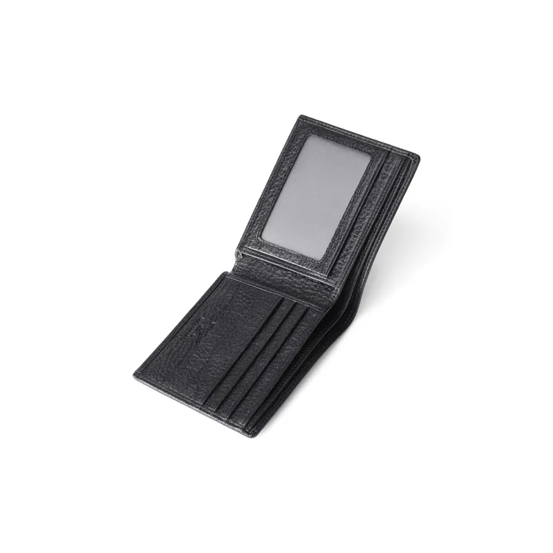 SEPTWOLVES Top Grain Cow Leather Wallet, Card Holder, Wallet Men's Black-4