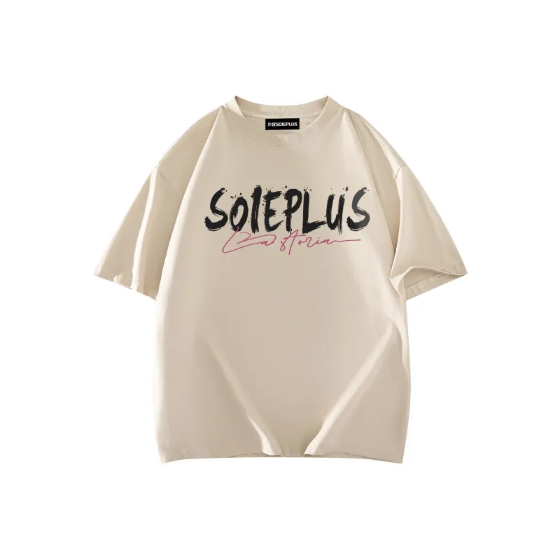 SOIE T Shirts Unisex Light Beige Apricot-1