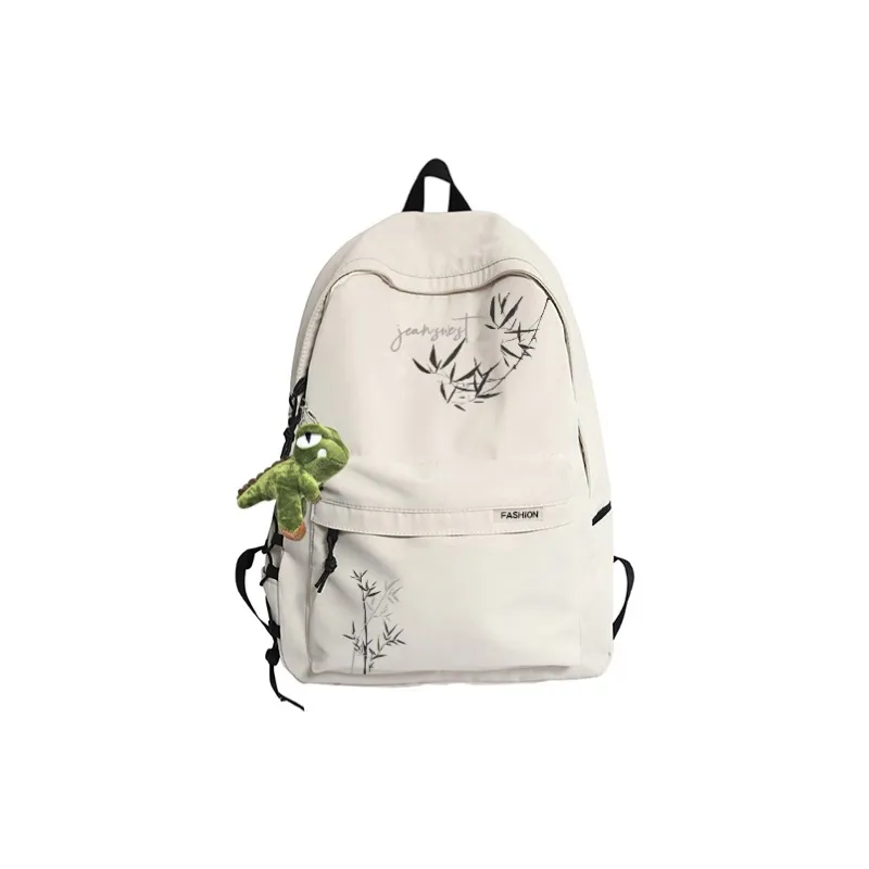 JEANSWEST Nylon Backpack Unisex Black/White-10