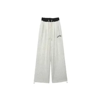 ABCMININ Casual Pants Women's White Gray