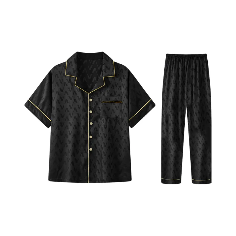 Qiao Ni Tong Pajama Set Men's Champagne-1