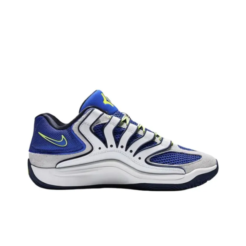 Nike KD 18 Anti Slip Wear Resistant Low Top Basketball Shoes Men's White Blue-1