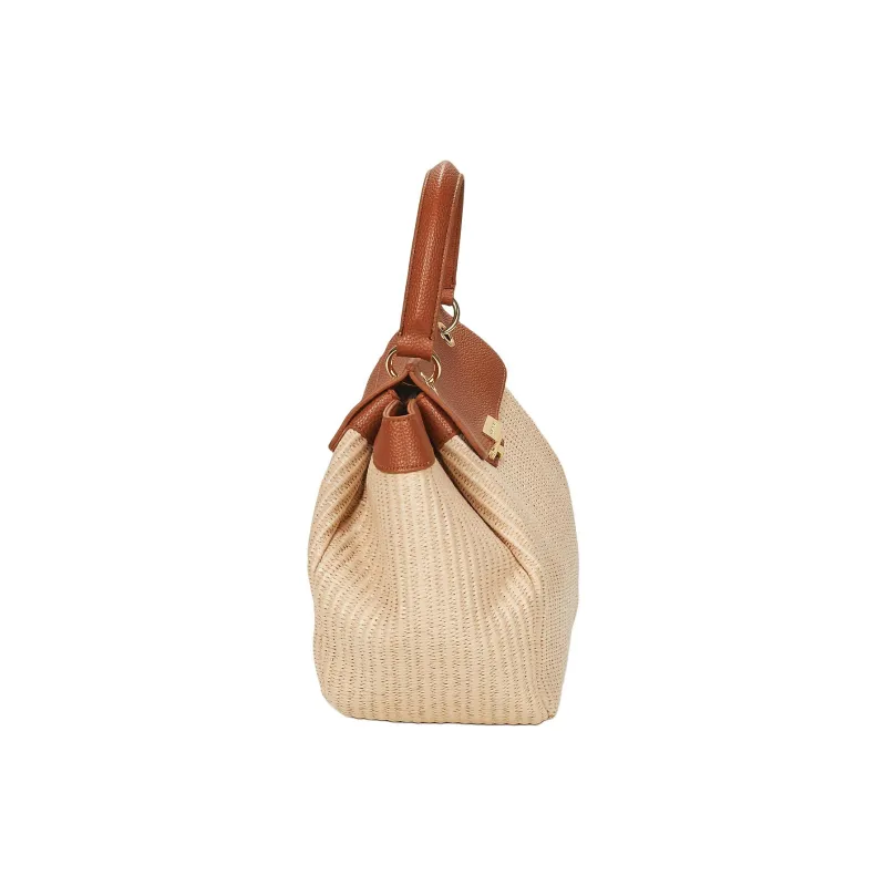 ARMANI EXCHANGEAE Fabric, Synthetic Leather Tote Bag, Shopping Bag, Shoulder Bag, Handbag Tubas Women's Beige Brown-1