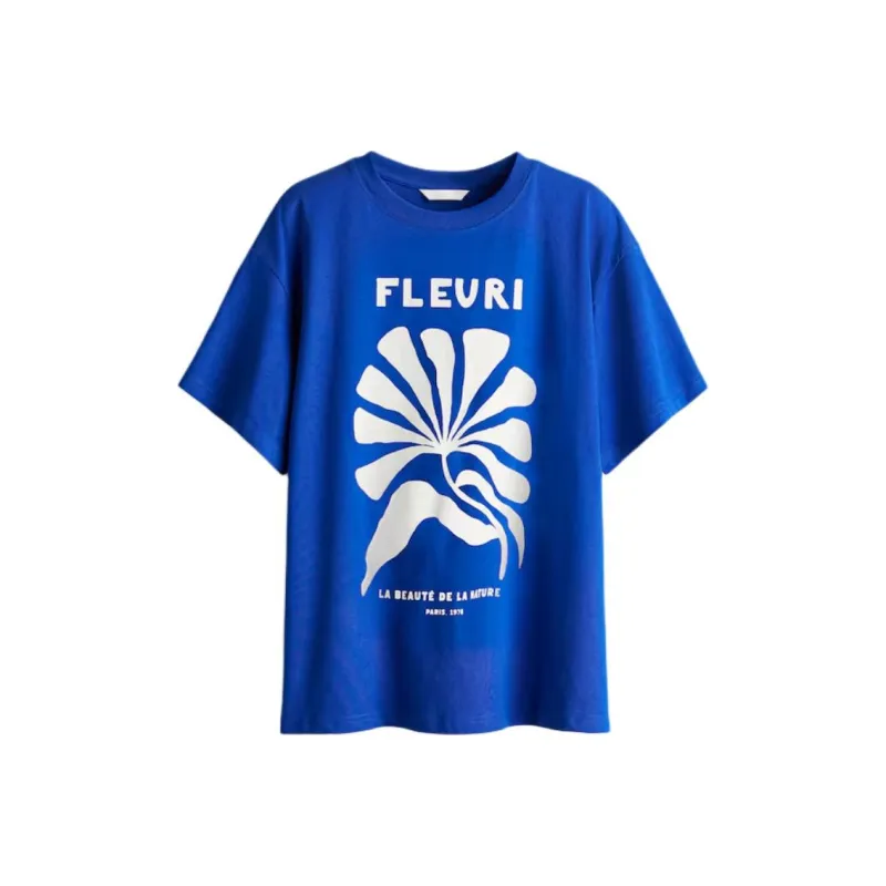 H&M T Shirts Women's Blue/White-0