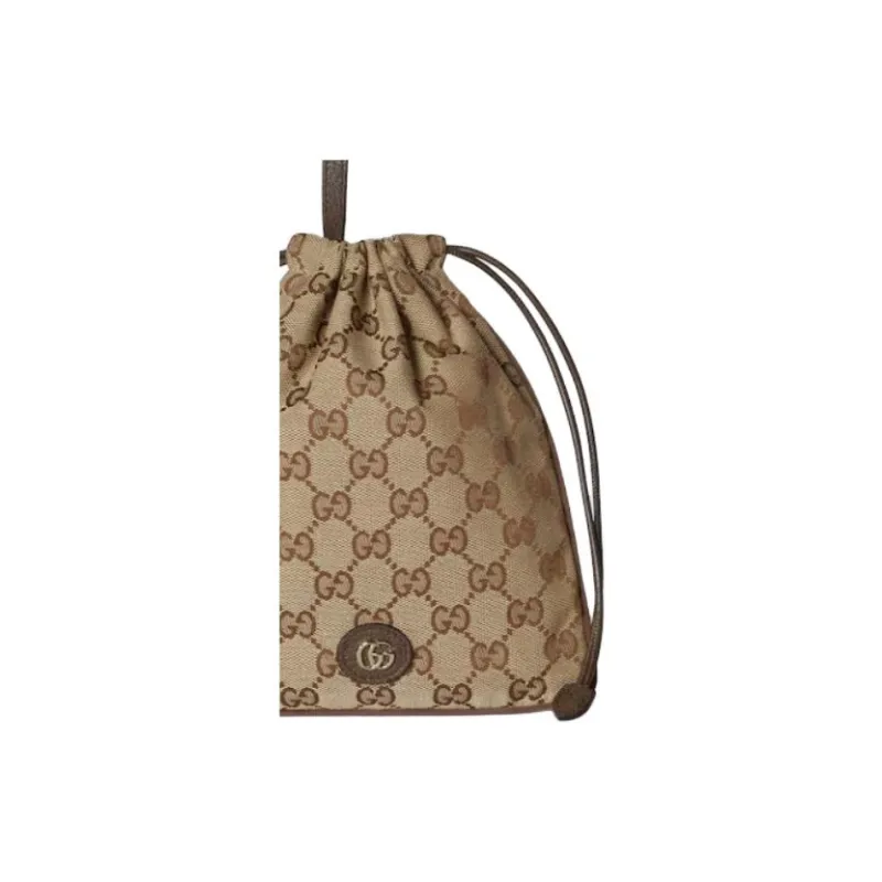 GUCCI Canvas Bag Clutch Coin Purse Mini Unisex Brown-5