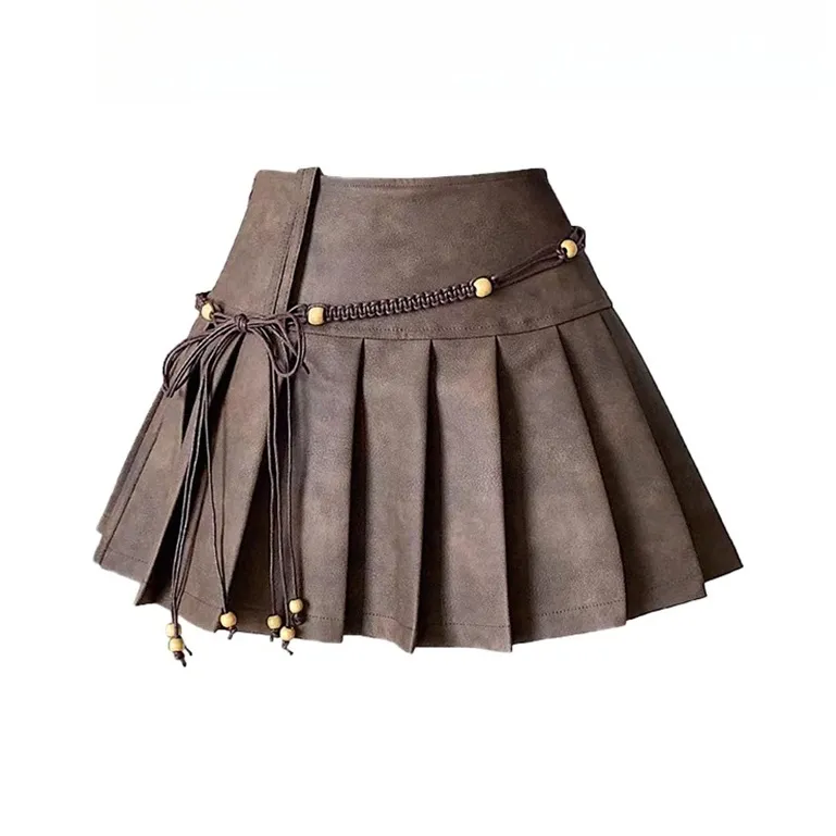 Gentle Welcome Leather Short Skirts Women's-0
