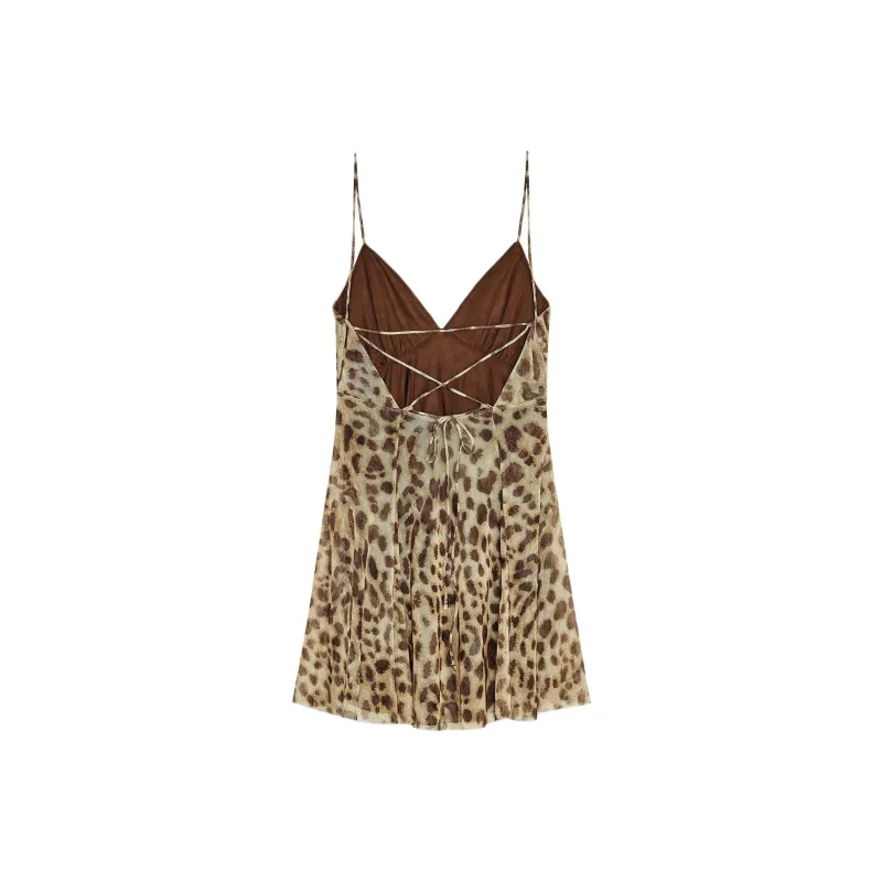 ZARA Slip Dresses Women's Leopard Print-1