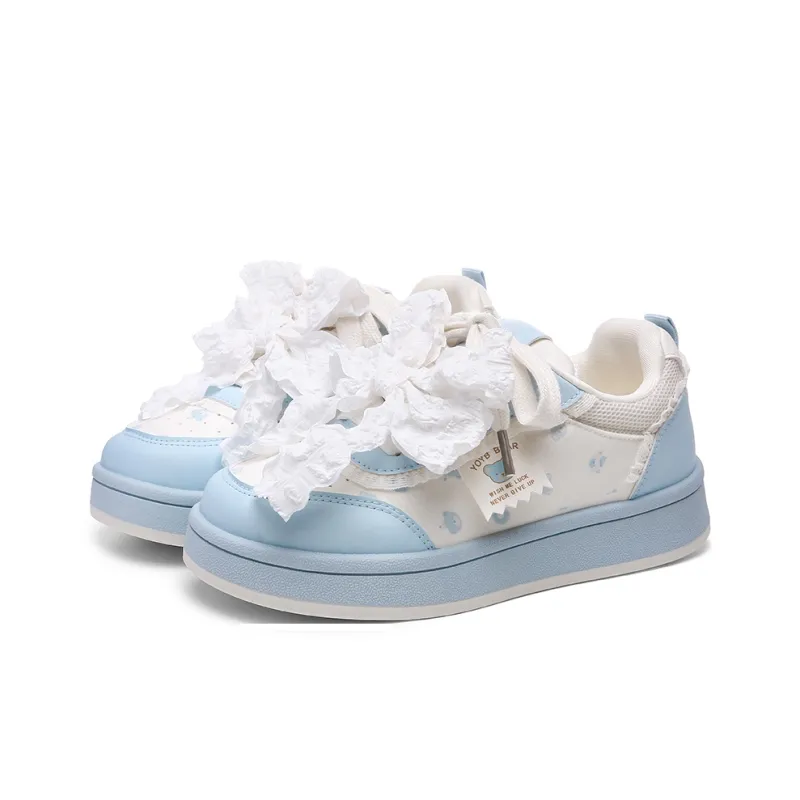 Cob Slip Resistant And Breathable Low Top Skateboard Shoes Women's Light Blue-2