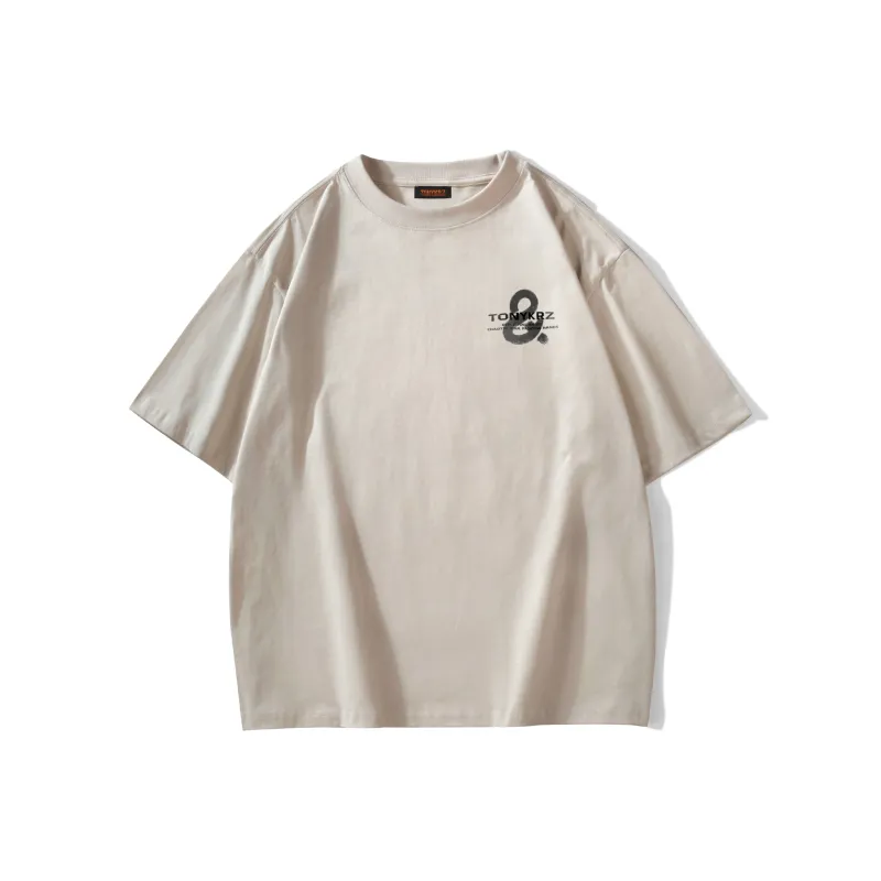 TONYKRZ T Shirts Unisex Light Beige Apricot-0