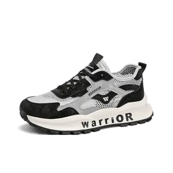 Warrior Slip Resistant, Abrasion Resistant, Breathable Low Top Casual Running Shoes Men's Light Gray/Black