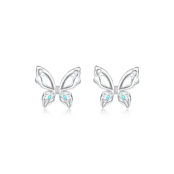 LAOYINFANG 990 Silver Stud Earrings Women's