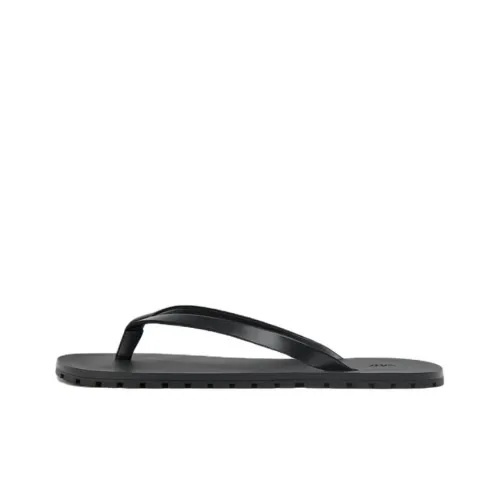ZARA Rubber Sole Abrasion Resistant Flip Flops Women's Black