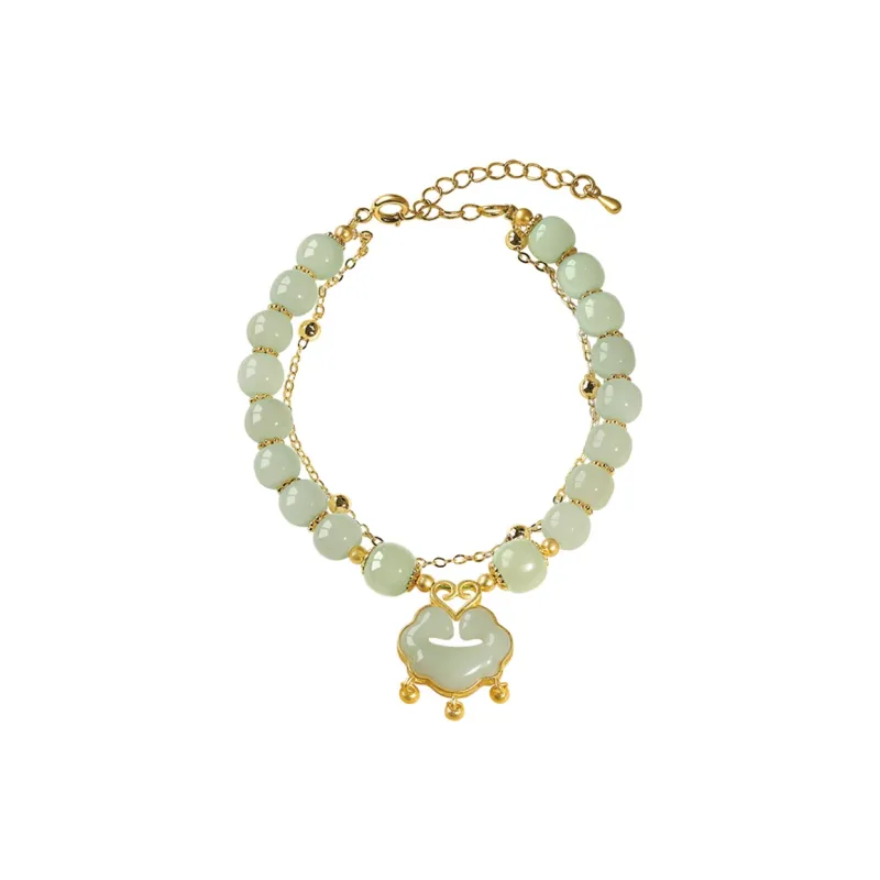 Moonstone Edge Hetian Jade Bracelets Green Jade Women's-6