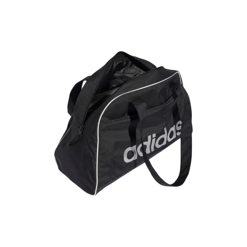 Adidas Polyester Handbag Unisex Black & Silver Metallic-2