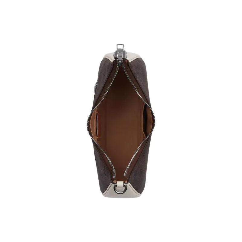 COACH Teri Coated Canvas Hobo Crossbody Bag, Shoulder Bag Tubas Women's Walnut & Chalk-2