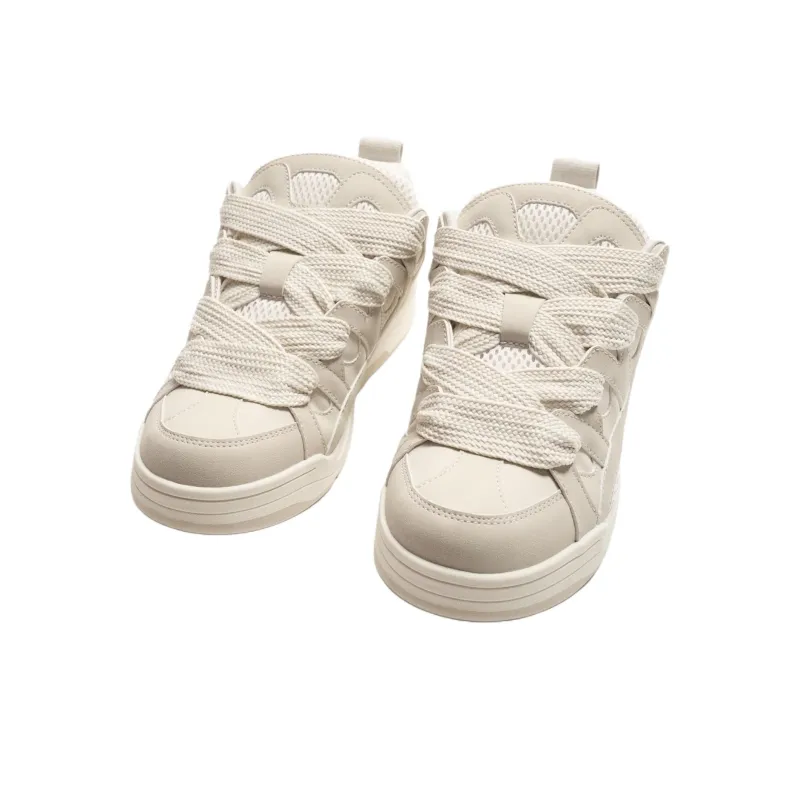 ZARA Low Top Skateboard Shoes Men's Beige Yellow-2