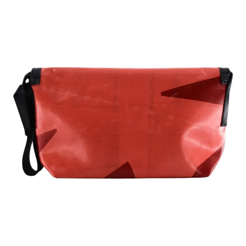 FREITAG Waterproof Fabric Messenger Bag, Crossbody Bag, Shoulder Bag Regular Unisex Red & White-2