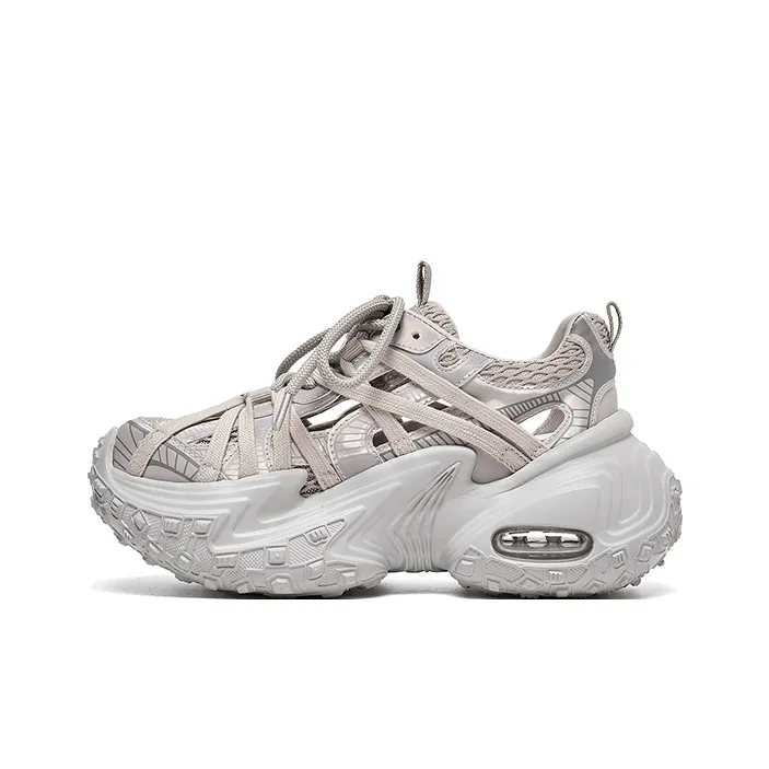 Lee Cooper Slip Resistant, Abrasion Resistant, Breathable, Height Increasing Low Top Chunky Sneakers Women's-0