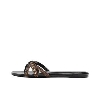 ZARA PU Polyurethane Abrasion Resistant Slide Slippers Women's Black