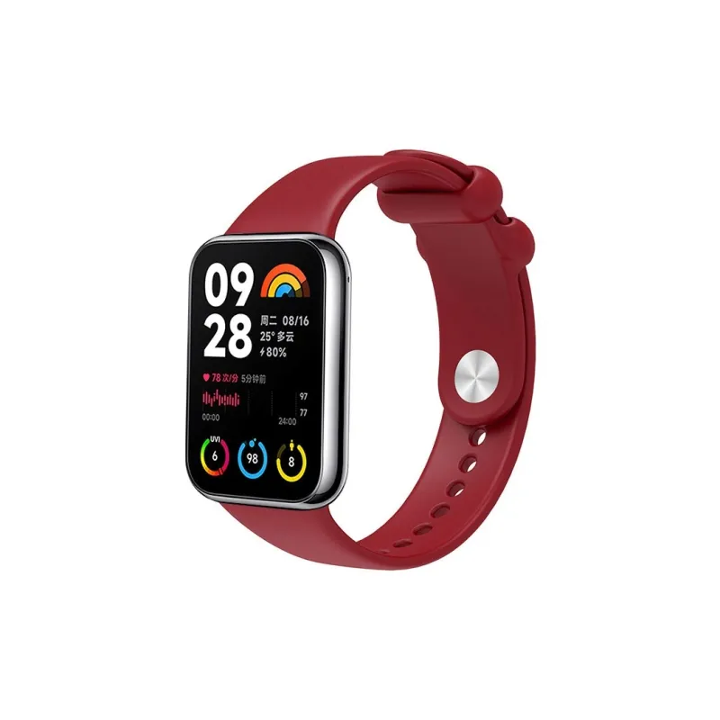 APEPALOG Xiaomi Red Beige Compatibility Watch Band Silicone Material-5