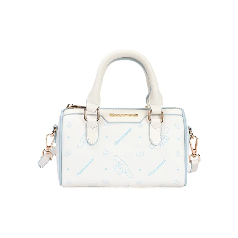 MESUCA Synthetic Leather Boston Bag, Shoulder Bag, Crossbody Bag, Handbag Women's Cinnamoroll Blue White-1