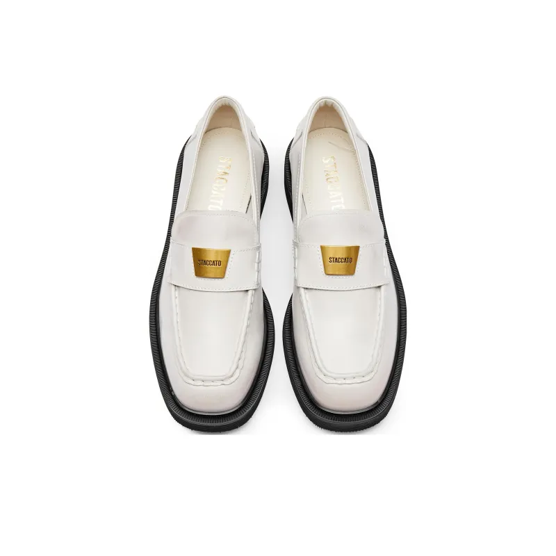 Staccato Small Gold Brick Jazz Loafers 3.5cm Women's-21