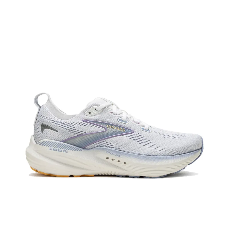 Brooks Glycerin 22 Anti Slip Wear Resistant Low Top Running Shoes Women's Purple White-1