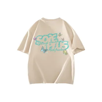 SOIE T Shirts Unisex Light Beige Apricot