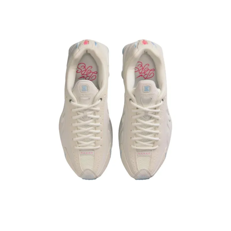 Nike Shox R4 Anti Slip Wear Resistant Low Top Running Shoes Women's Beige Brown-3