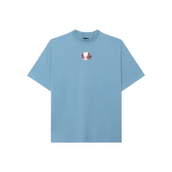 Balenciaga T Shirt Regular Fit Men's Blue Gray