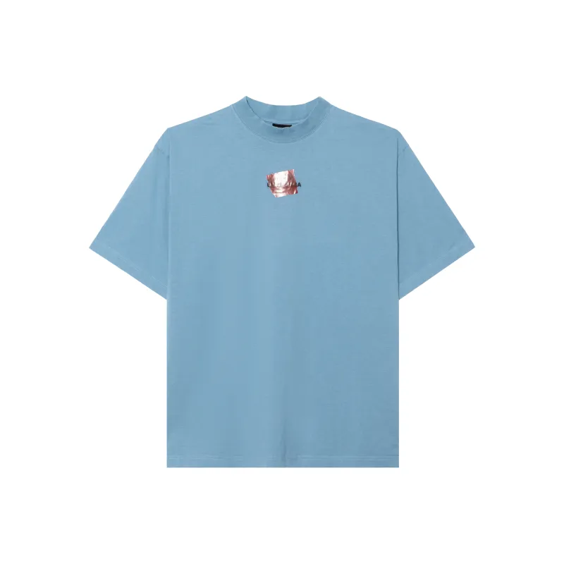 Balenciaga T Shirt Regular Fit Men's Blue Gray-0