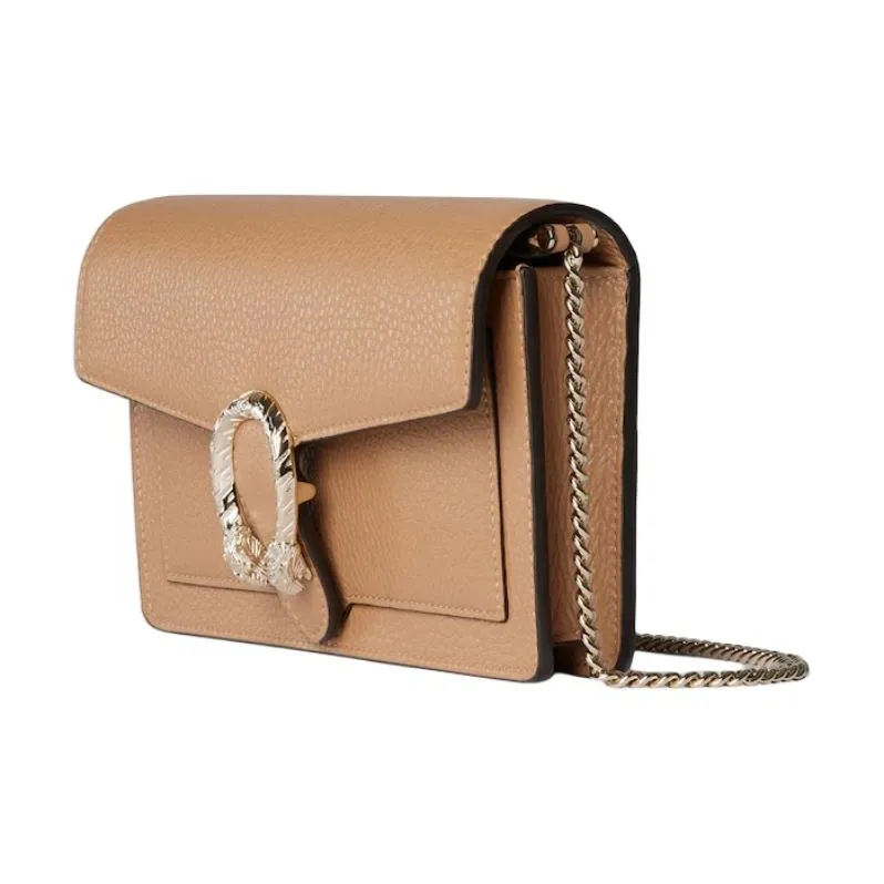 GUCCI Dionysus Grain Leather Wallet, Shoulder Bag Women's Beige-1