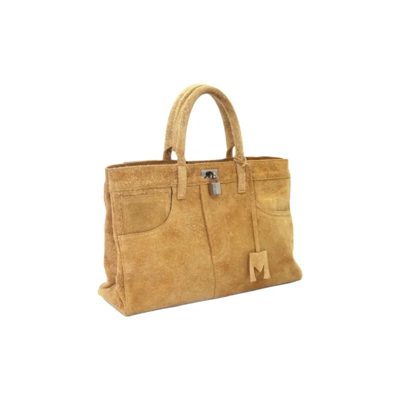 MEDEA Suede One Shoulder Handbag Women's Camel-1