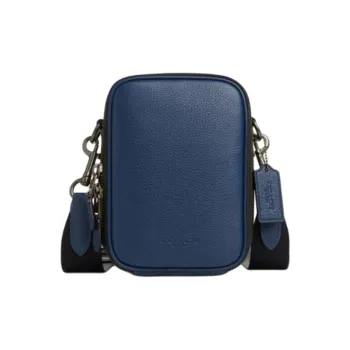 COACH Stanton Calfskin Shoulder Bag, Crossbody Bag Mini Men's Dark Blue
