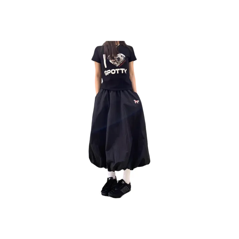 GOSO Casual Long Skirts Women's Black-0