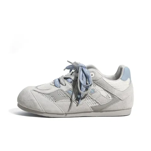 WJA Low Top Skateboard Shoes Women's Mesh Gray Blue