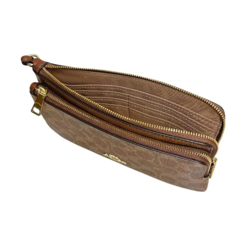 COACH PVC Clutch Trumpets Women's Brown-5