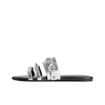 Balenciaga Slide Slippers Women's Silver