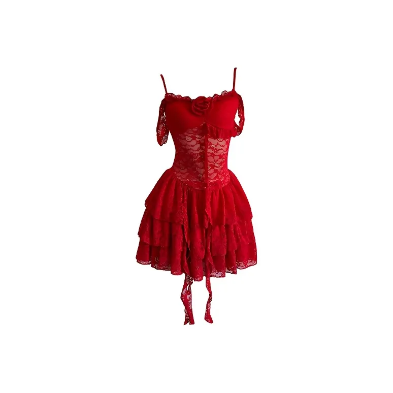 SISC Slip Dresses Women's Burgundy-0
