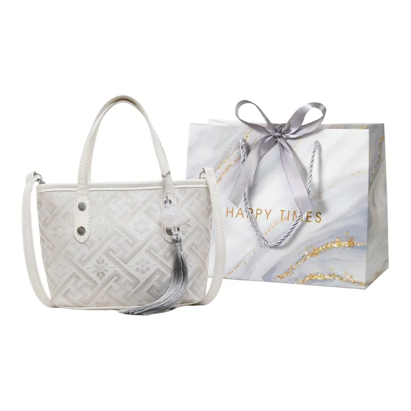Miss Angel Fabric Crossbody Handbag Women's Ecru/Gray/Black/Pink/Purple-0