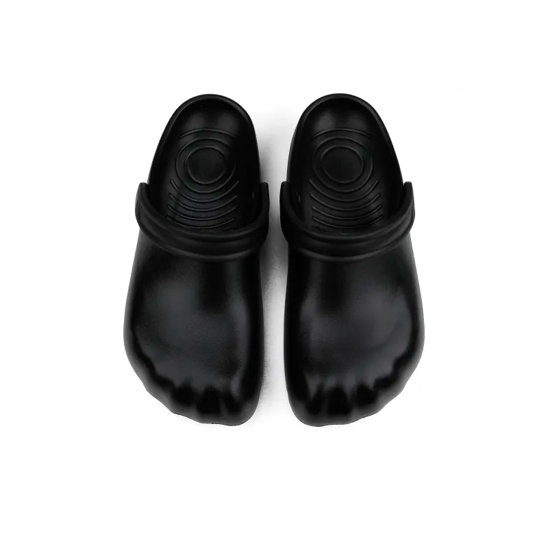 HANQIAORIJI Rakura Series Closed Toe Slippers Unisex Black-4