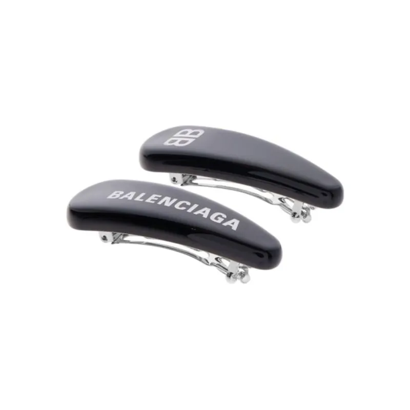 Balenciaga Stainless Steel Hair Clips Women's Black-1