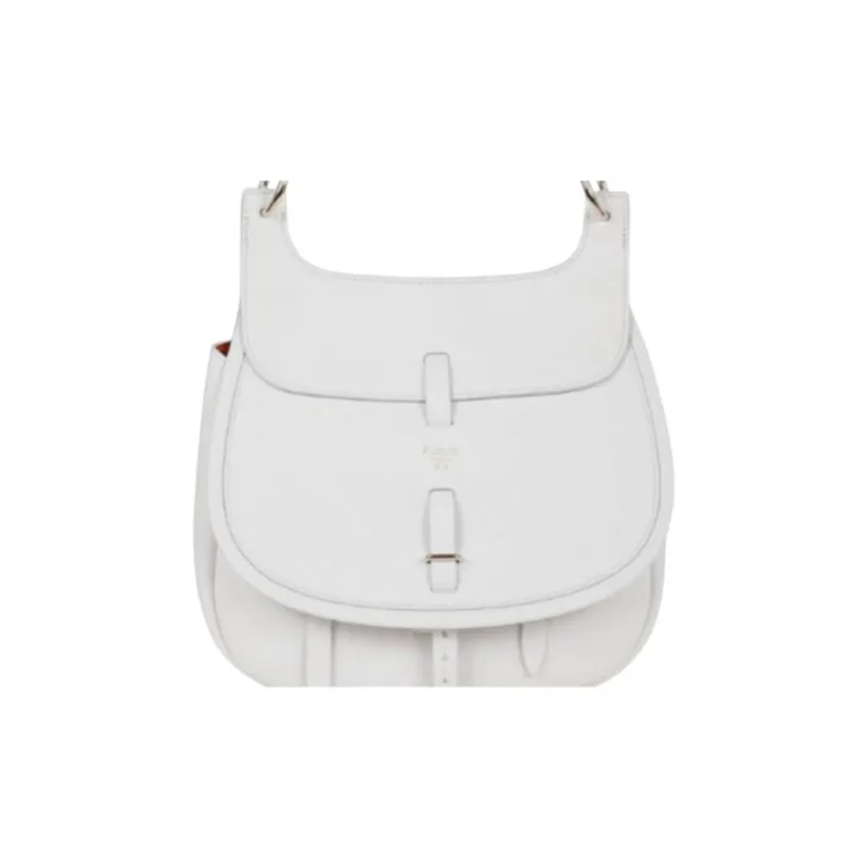 Fontana Milano 1915 Leather Handbag Shoulder Bag Women's Gray White-2