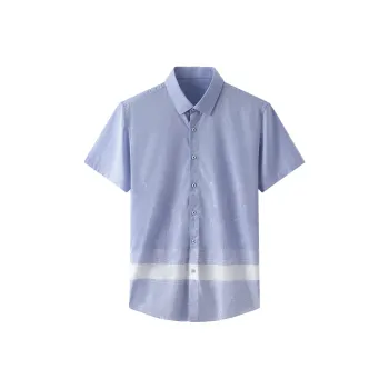 ARTSDON Shirts Men Light Blue Pattern